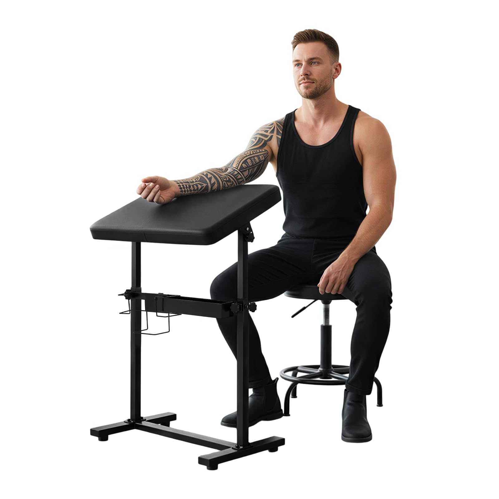 Accoudoir de tatouage avec support réglable en hauteur, surface en