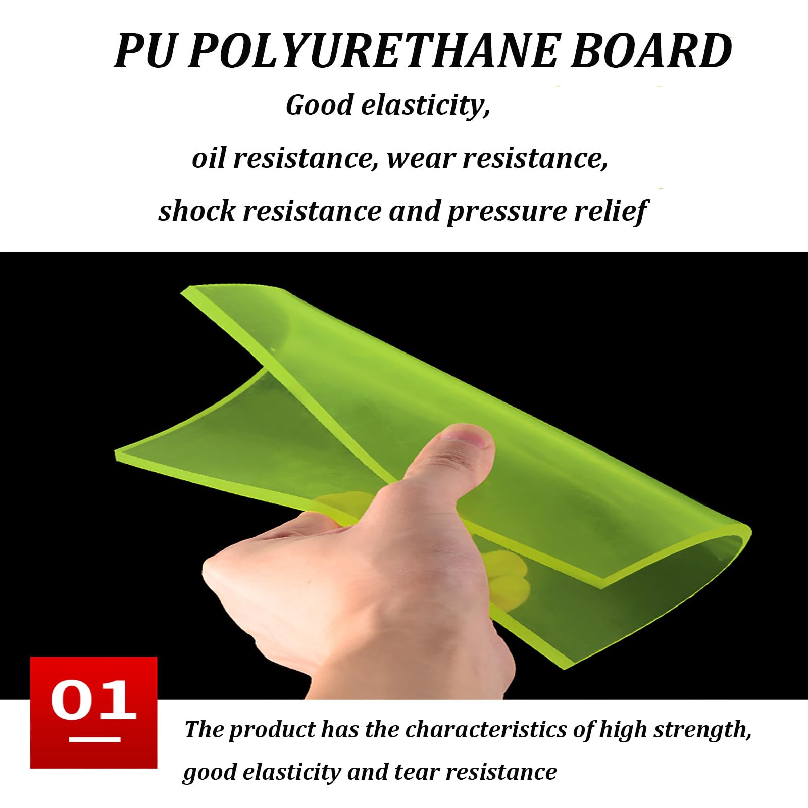 Tablero de Poliuretano PU | Tablero de PU de 1-10 mm 600x600 mm for amortiguación de sellado de construcción de bricolaje(5mm)