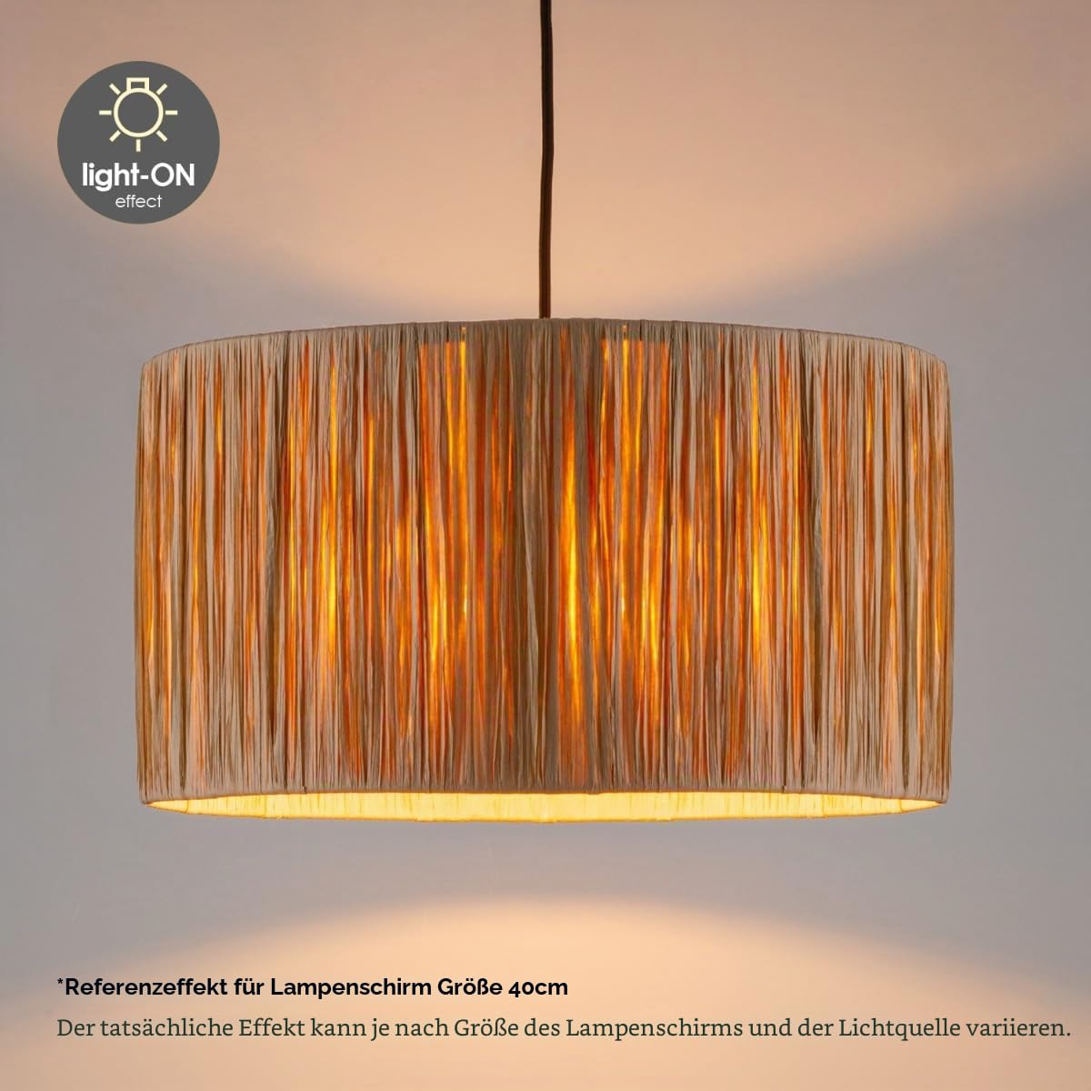 Home Sweet Home Bohemian Raffia-Lampenschirm | Beige | ø30 x 20 cm, E27 Lampenfassungen | Kann mit Pendelleuchte und Tischlampe verwendet werden | Geeignet für das Wohnzimmer oder