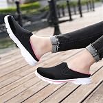 MizHome Backless Pantoufles à pied Sneakers d'été Slip-on Mule Chaussures Closed Toe Slippers pour femme