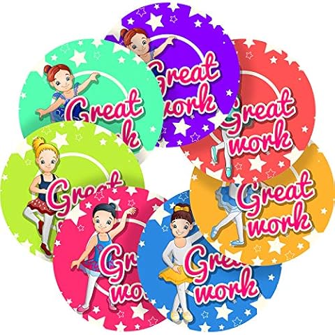Gorgeous Ballet Dancing Girls Reward Sticker Labels Children Parents Teachers Kids Party Glossy (2.5 cm x 280 / 4, A4 Sheets) Cover