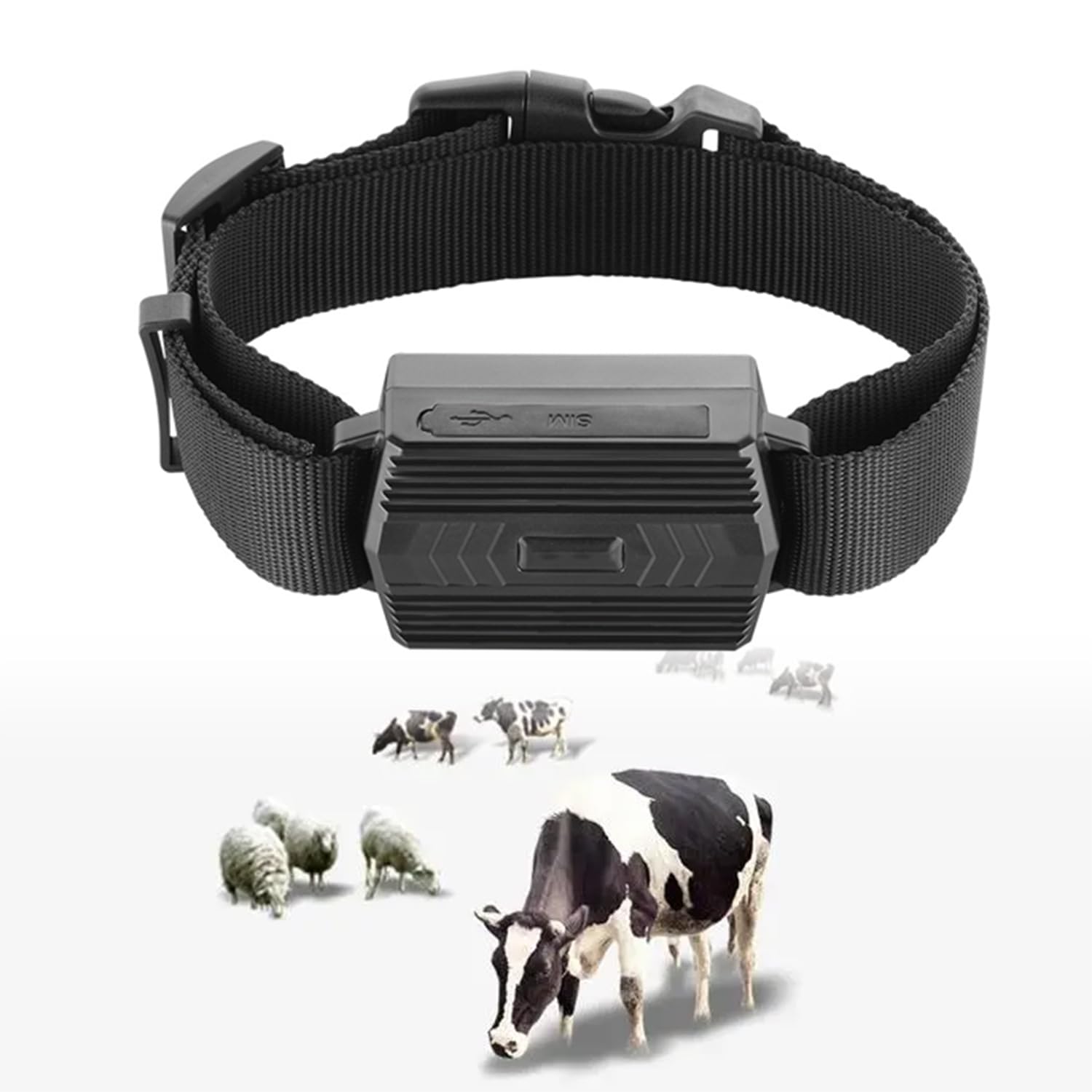 Localizador GPS para animales, rastreador antirrobo en tiempo real con monitoreo de latitud y longitud, alertas de velocidad, para ganado, ovejas y caballos