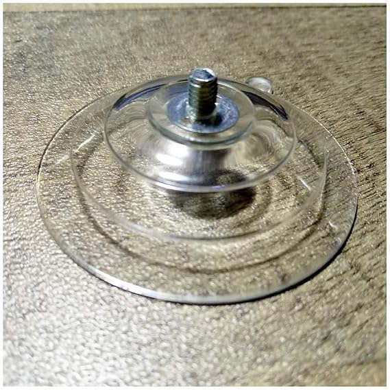 M5 Screw Suction Cup Hook 2.4 Inch 6 cm Large Diameter Step Shape Big Clear PVC Thread Length 1 cm (0.39 in) Suction Cup with Nut, 6 PCS