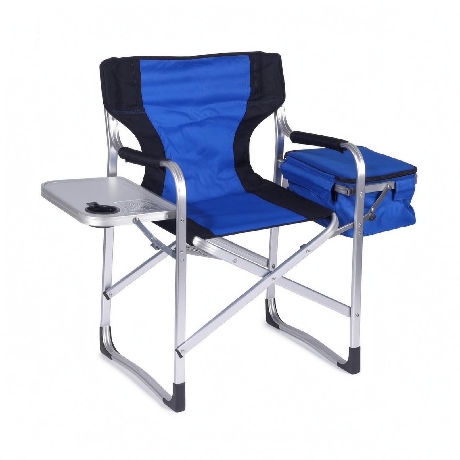 Qianly Outdoor Klappstuhl Angelstuhl Campingstuhl Faltstuhl mit Stabilem Metallgestell Und Langlebigem Oxfordstoff Einfacher Auf- Und Abbau mit Armlehnen für, Blau