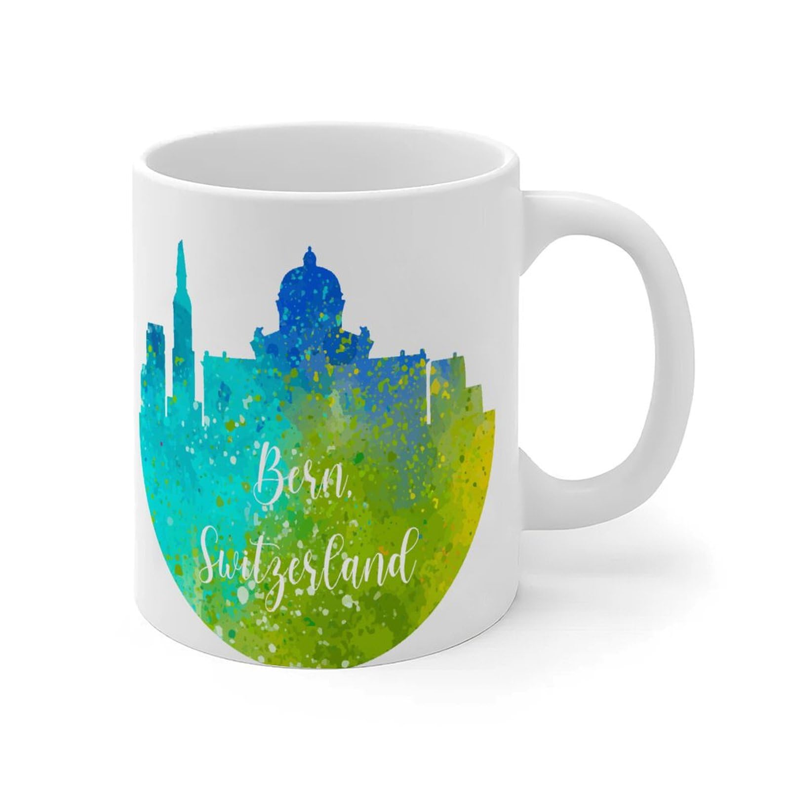 Funny Coffee Mug Switzerland Bern Coffee Tea Mug Our First Christmas in City/State Unique Ceramic Mugs Mock Up Gifts for Sister Grandma Wife Daddy 11oz White