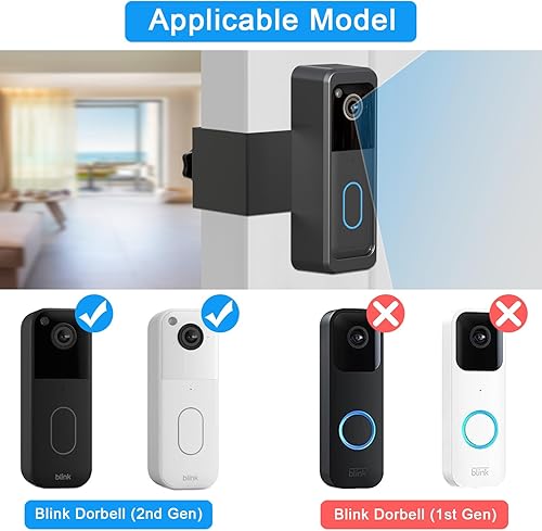 Miniatura 3 de Soporte adhesivo para puerta, ángulo ajustable, accesorios de montaje para timbre de puerta Blink Sistema de seguridad sin taladro