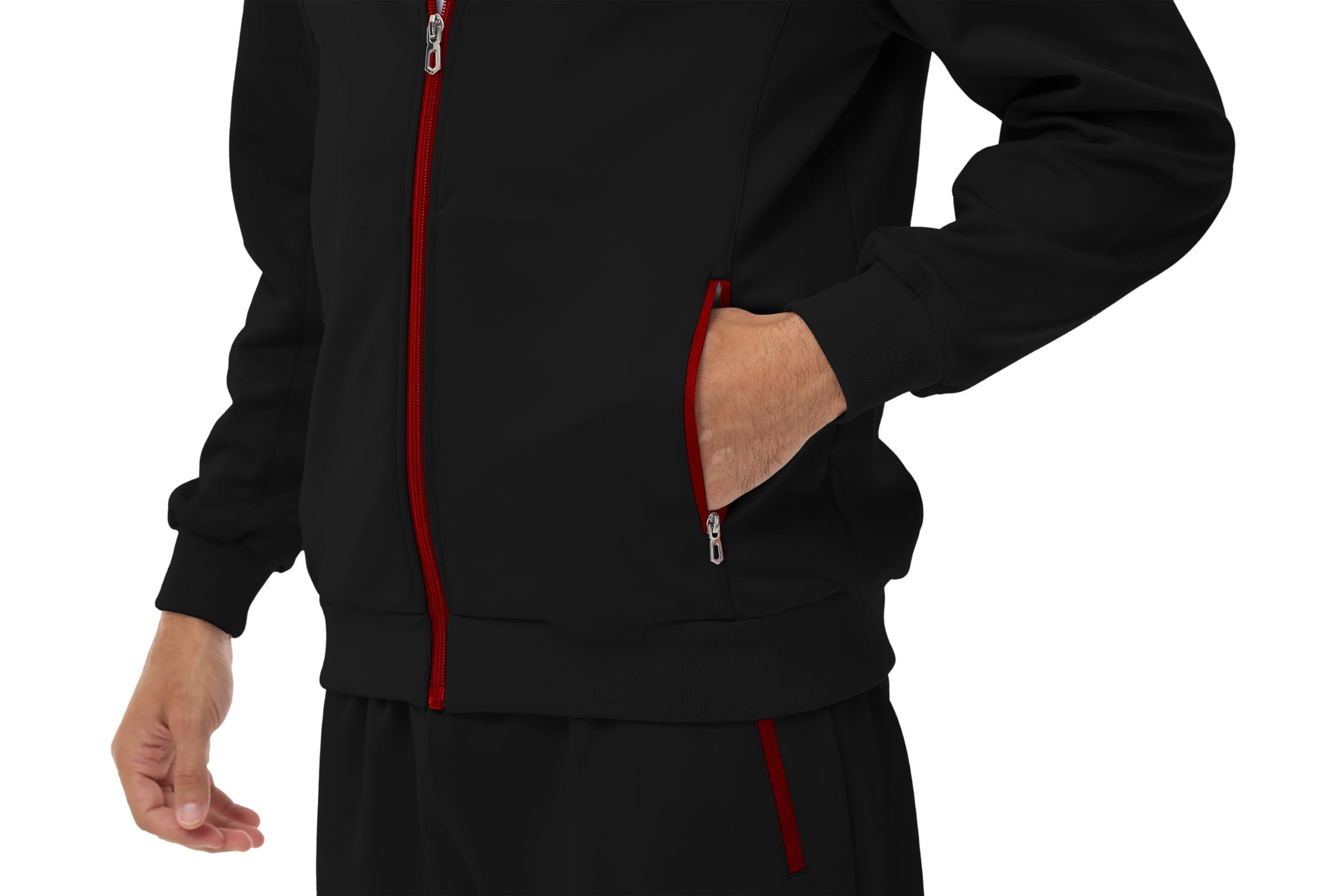 Huayuzh Trainingsanzug Herren 2 Piece Trainingsanzug Set Sportanzug Reißverschlusstasche Jogging Fitness Gym Hausanzug