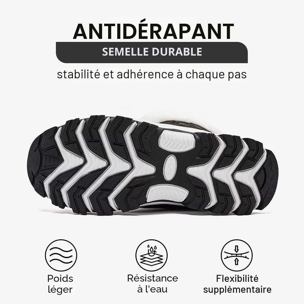 HOBIBEAR Bottes de neige pour femmes Bottes de randonnée à semelle extérieure antidérapante Chaussures d'hiver à l'épreuve de la neige
