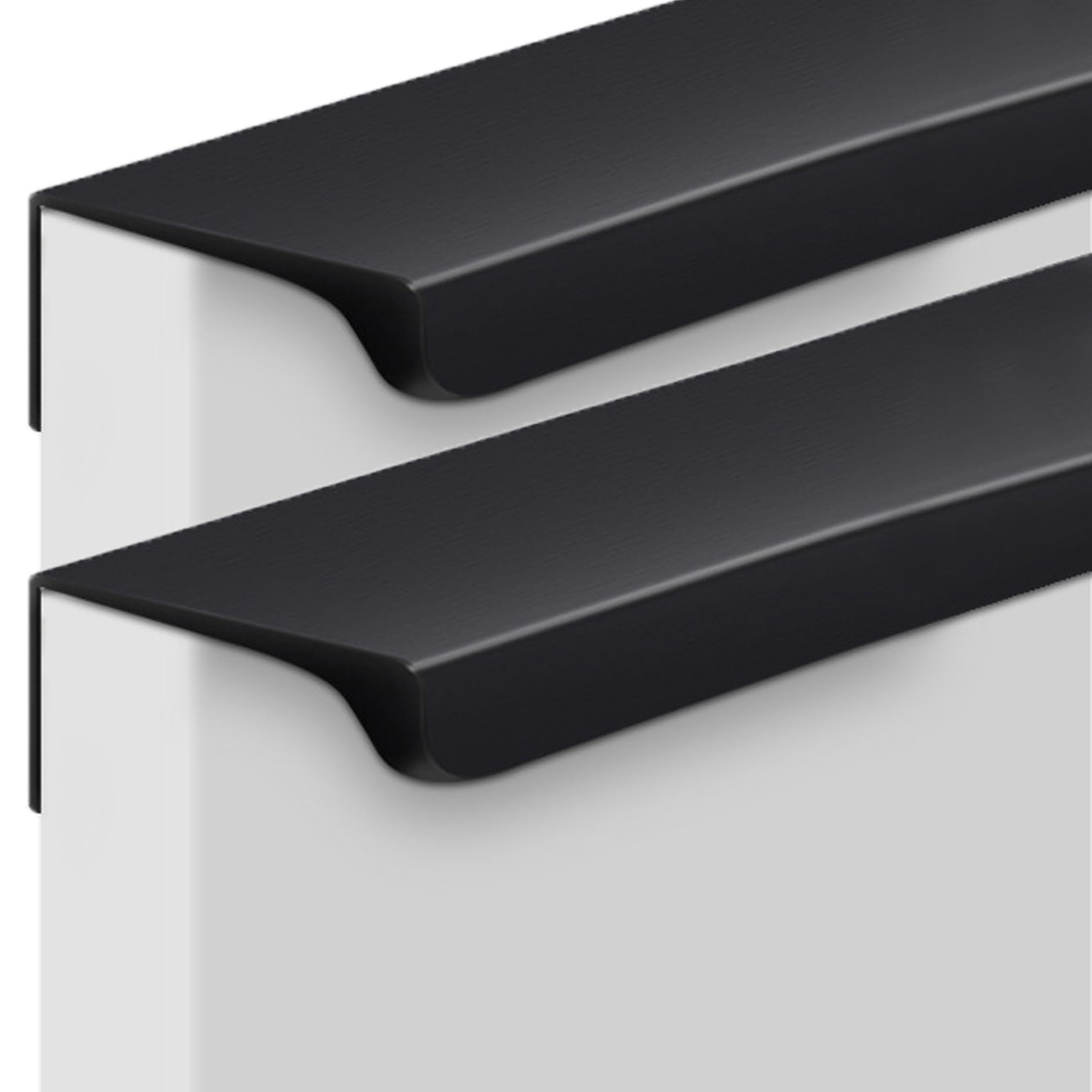 Jialuo0318 Matte Black Aluminium Alloy Invisible Handle Cupboard Handles Kitchen Furniture Sliding Door Handle Concealed Pull Finger Edge Pull Knob Cabinet Handle Drawer Handles 2 Piece (,Length 80Mm)
