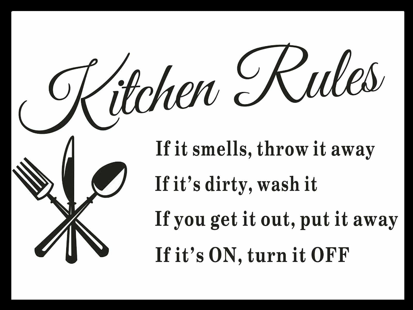Kwqdozf As Pic Tin Sign Retro Kitchen Rules Tin Signs Vintage Funny Signs Unique Home Deco
