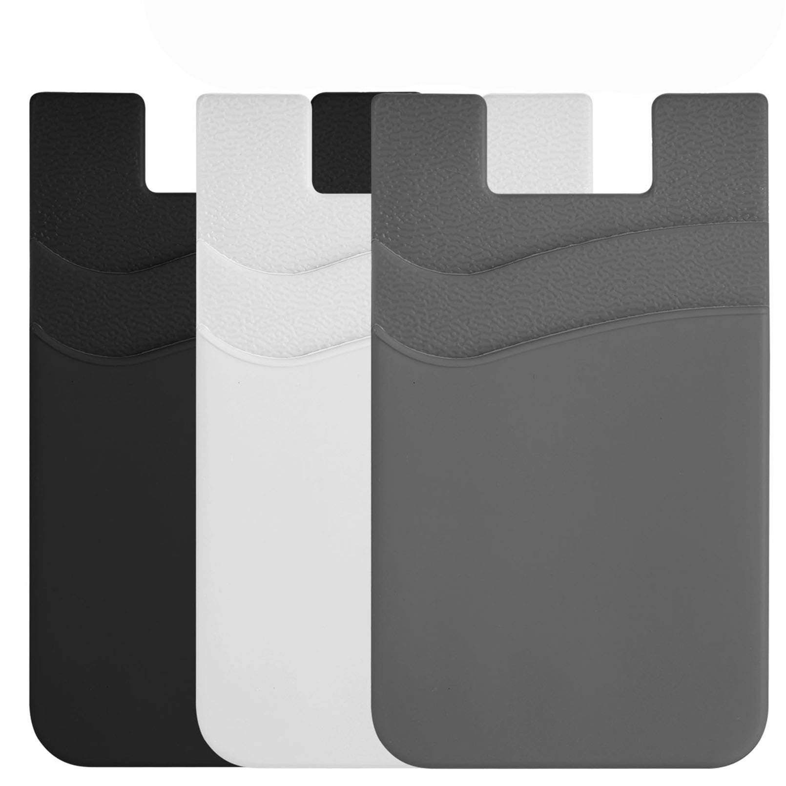 BIAJIYA Phone Card Holder, Cell Phone Pouch Stick-on ID Credit Business Silicone Card Sleeve Pocket Compatible with All Smartphones