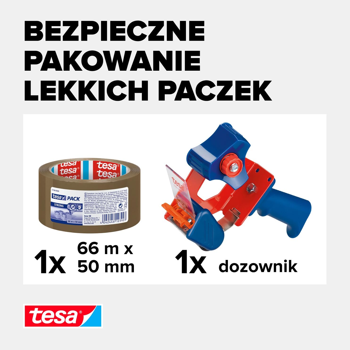 Tesa Pack 58166 Oklejarka, Brązowy, 66m x50mm