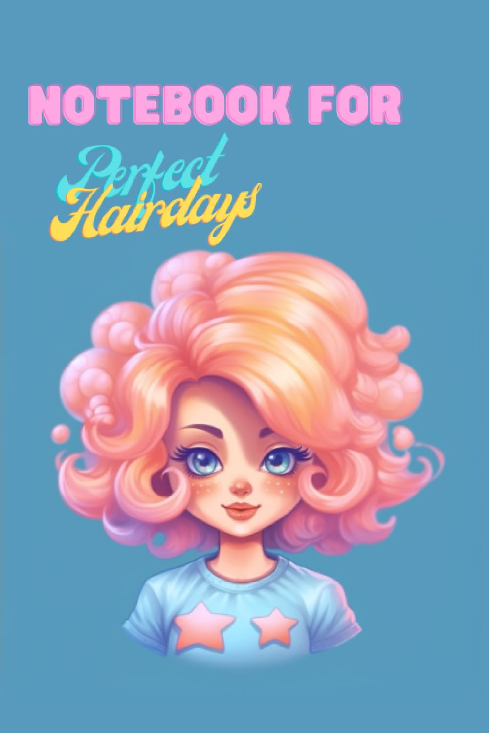 Notebook for perfect hairdays: Embrace Your Inner Style with a Playful Notebook featuring a Cartoon Kawaii Girl and Her Flawless Tresses