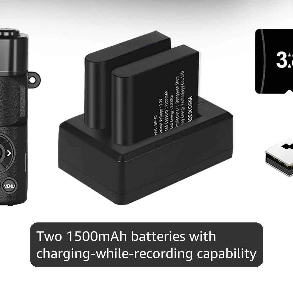 Digital Camera, 4K Vlogging Camera for YouTube 56MP 16X Digital Zoom Manual Focus Students Compact Photography Camera with 52mm Wide-Angle & Macro Lens, 32G TF Card and 2 Batteries(Black)