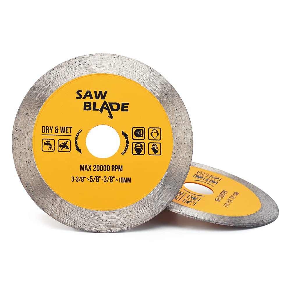 Panfreet 2Pcs/Lot 3-3/8" Diamond Continuous Rim Porcelain Tile Blades