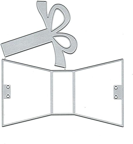 Miniatura 2 de Suds&WH Caja de regalo troquelados de metal, lazo de flores, caja de dulces, troqueles de corte de tarjetas cuadradas, plantillas para álbumes de