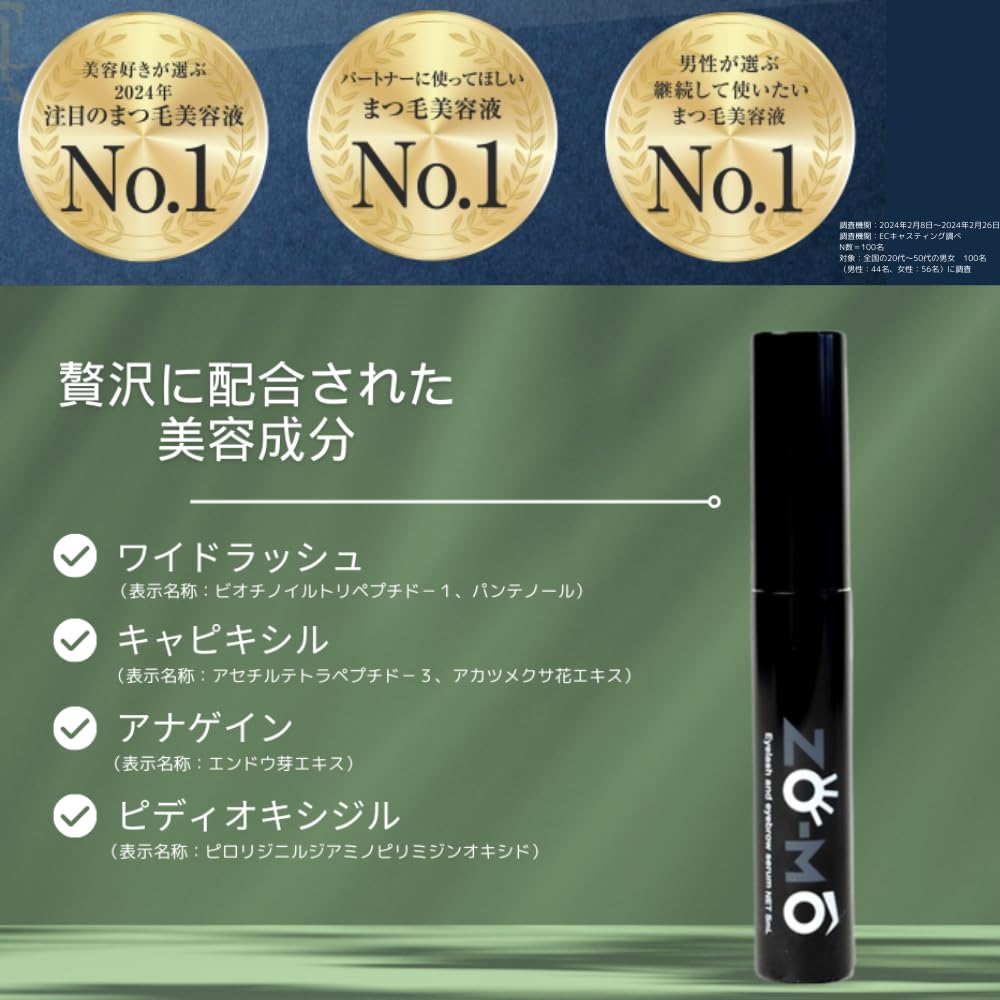 Amazon.co.jp: 男性向けまつ毛美容液ZO-MO（ズーモ）眉使用OK