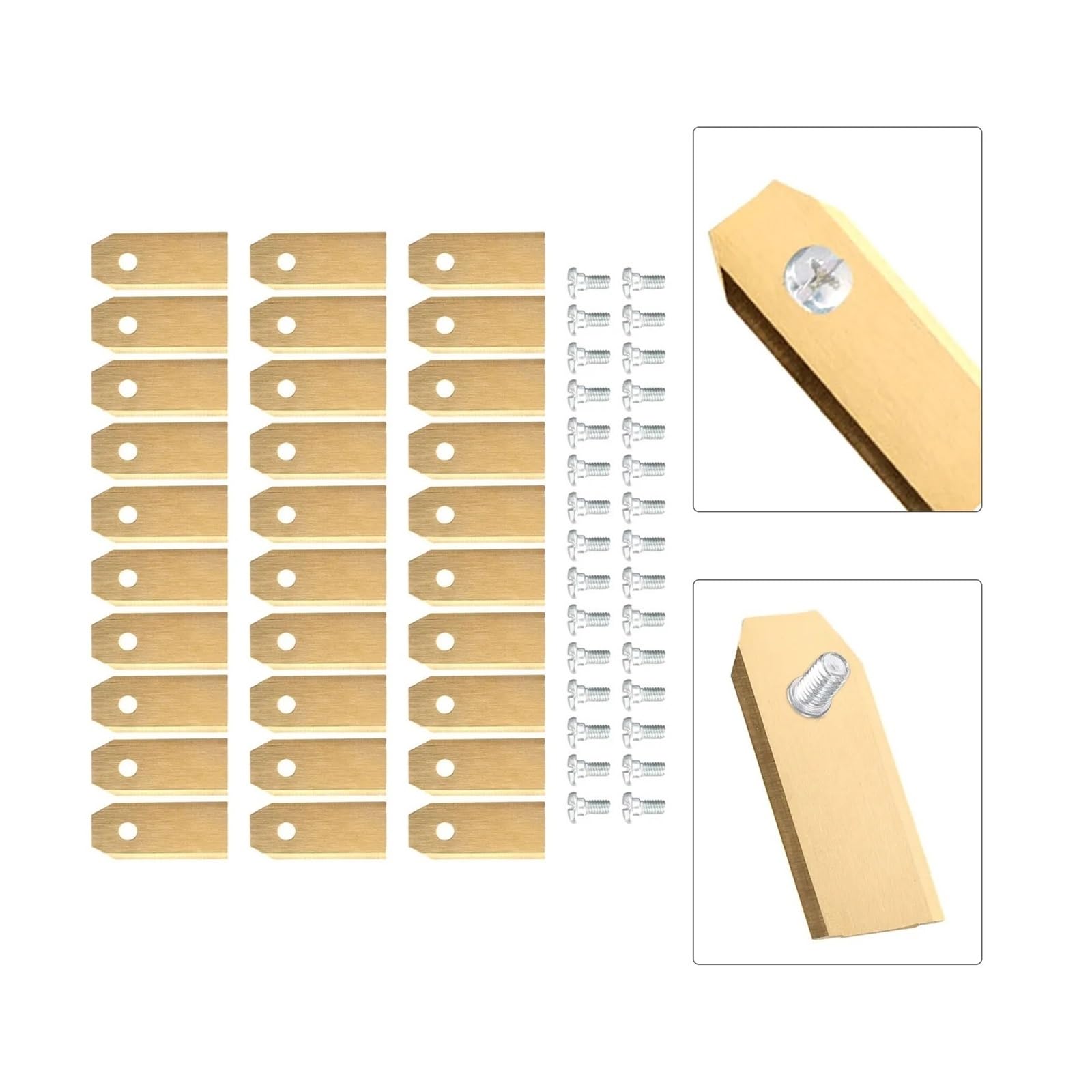 Lama Di Ricambio for Tosaerba | Lunghezza 43 mm, accessori for utensili elettrici da giardino for rasaerba robotizzato(30pcs gold)