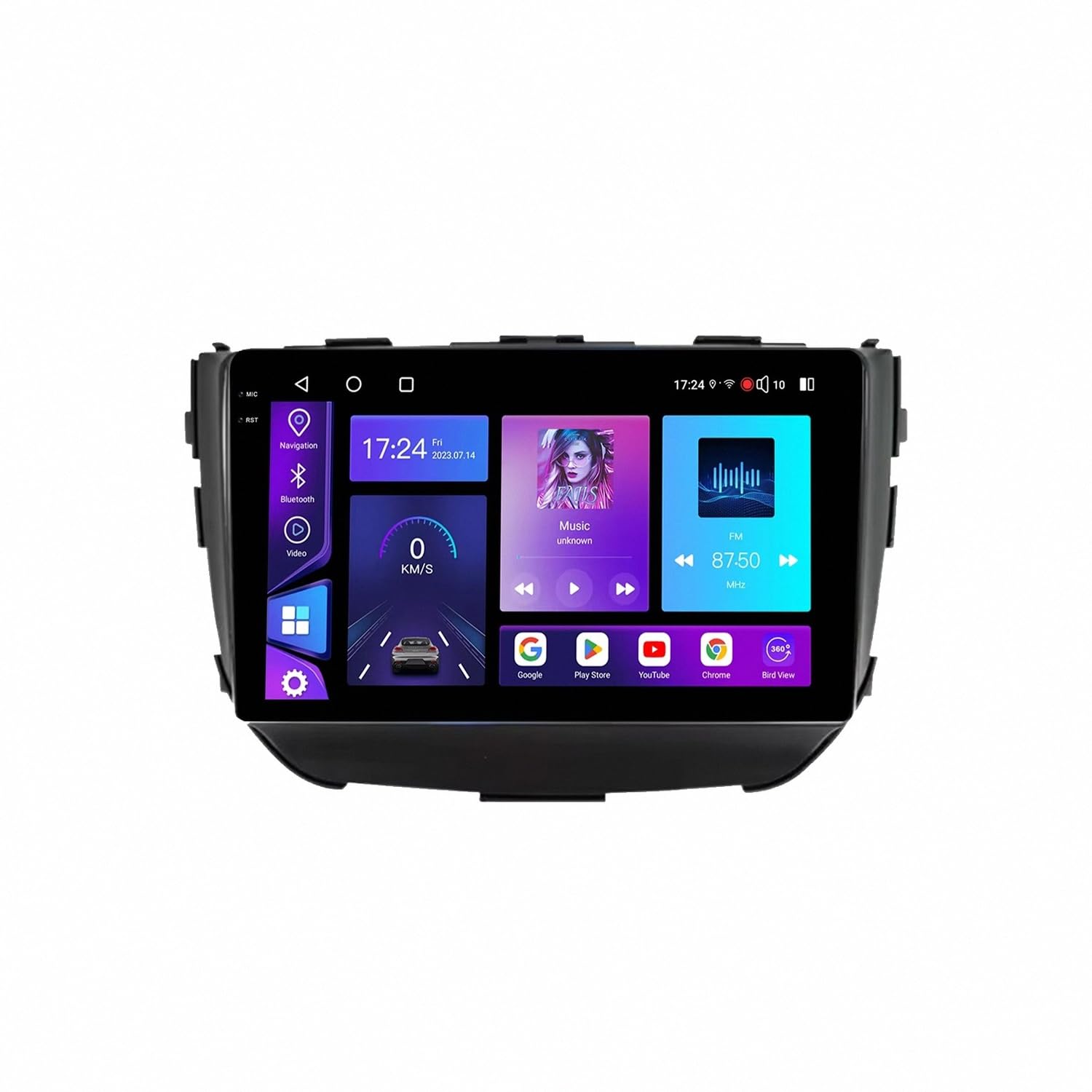 Pantalla Coche para Suzuki Vitara/Brezza 2015-2017 Pantalla Táctil HD, Tipo C, Carga Rápida, Radio FM RDS, Micrófono y Cámara de Visión Trasera, 4 Nuclear 1G+16G