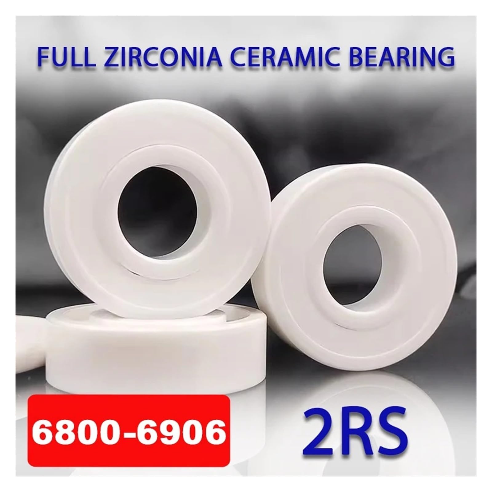 Roulements en céramique, 1 pièce de céramique zircone ZrO2 2RS Double Face scellée 6800 6801 6802 6803 6804 6805 6806 6900 6901 6902 6903 6904-6906(6800 2RS 10x19x5mm)