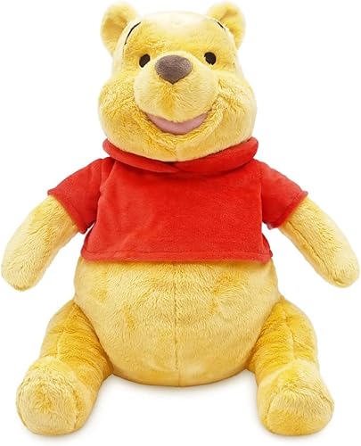 Disney Store - Juguete suave oficial de Winnie The Pooh mediano de 12 pulgadas hecho con tela suave al tacto con detalles bordados y con camiseta