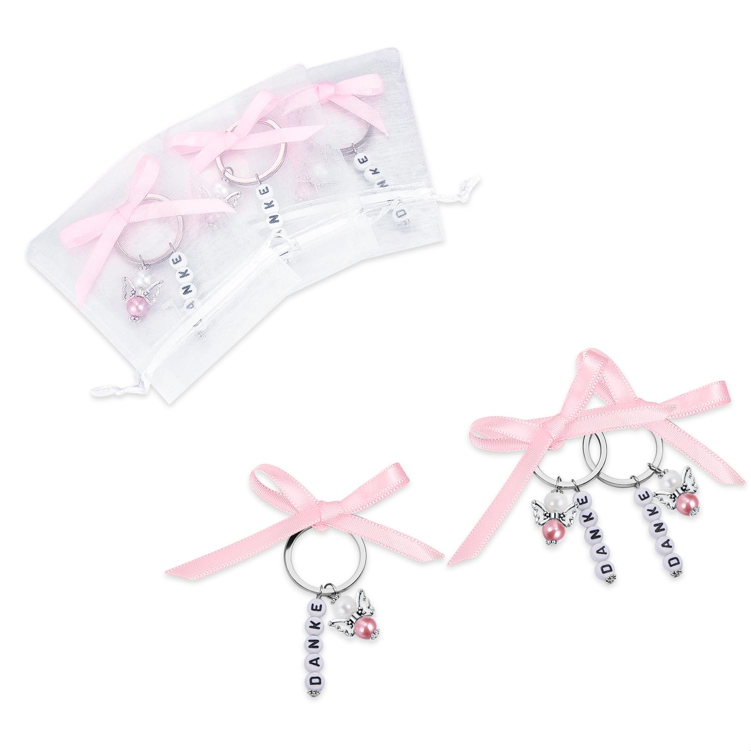 15 Stück + 15 Organza Beutel Gastgeschenke Hochzeit Taufe Weihnachten Geburtstag Kommunion Konfirmation Geschenk für Gäste Anhänger