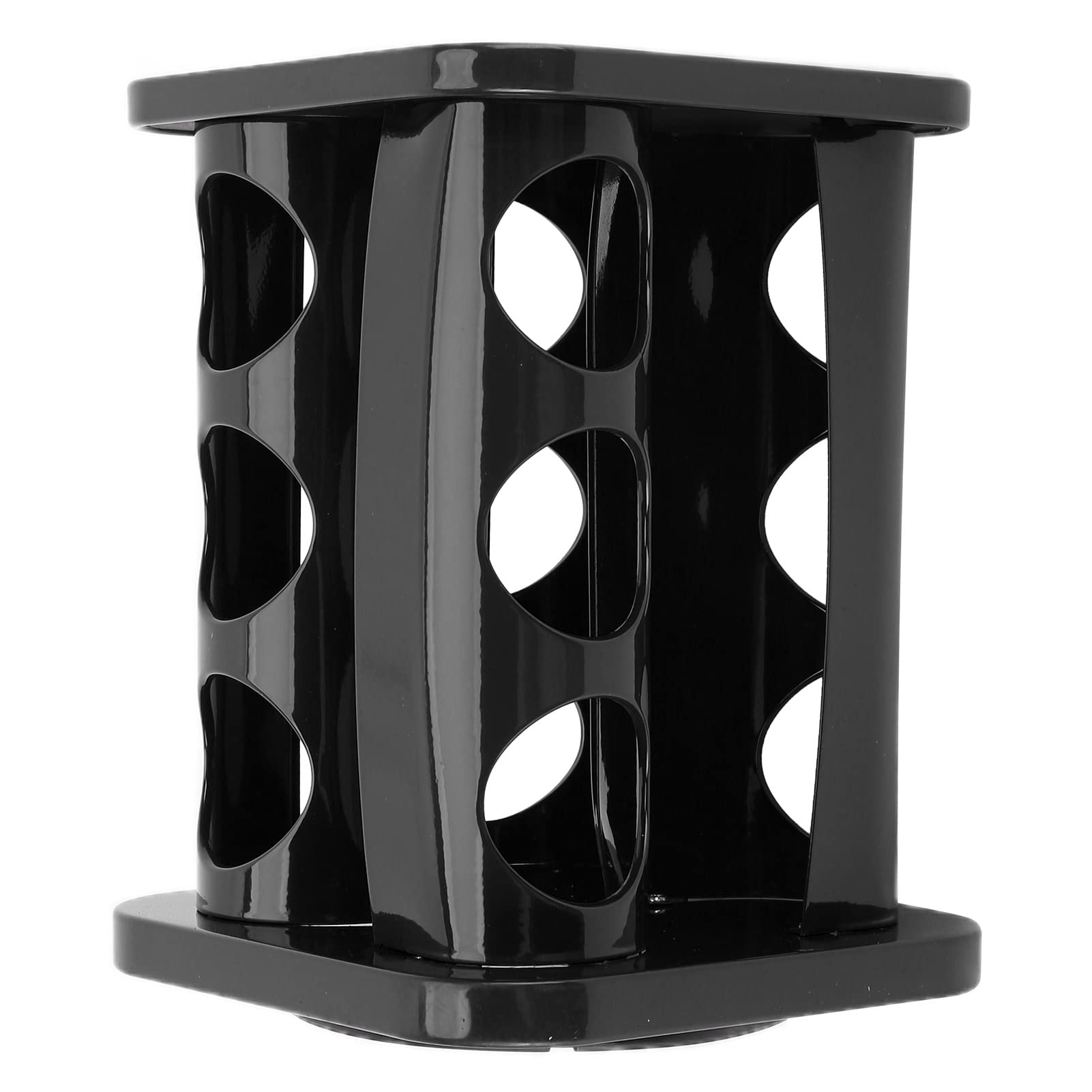 Estante giratorio para especias de acero inoxidable, organizador giratorio para tarros de especias y condimentos, para almacenamiento en encimera de cocina, duradero y elegante (J13436BLK[12] negro)