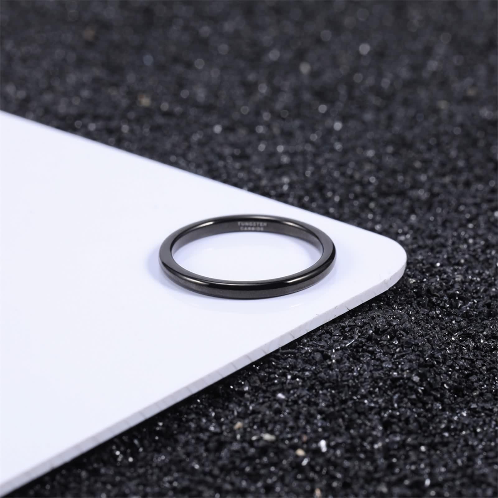 Anillo de boda de tungsteno, anillos de promesa lisos para mujer