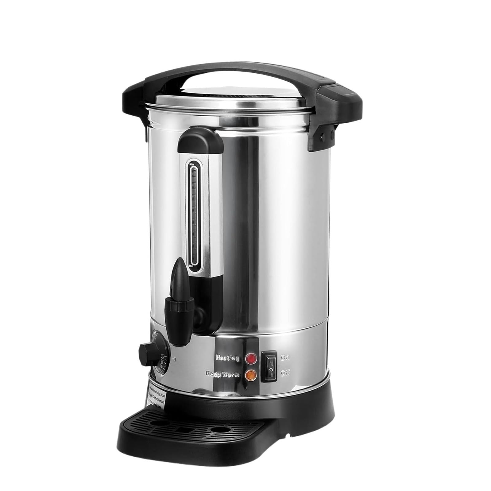 Eretyret One Color 8.8L Stainless Steel Mulled Wine Kettle With Tap, Thermostat, Level Indicator & Tray Quiet Operation