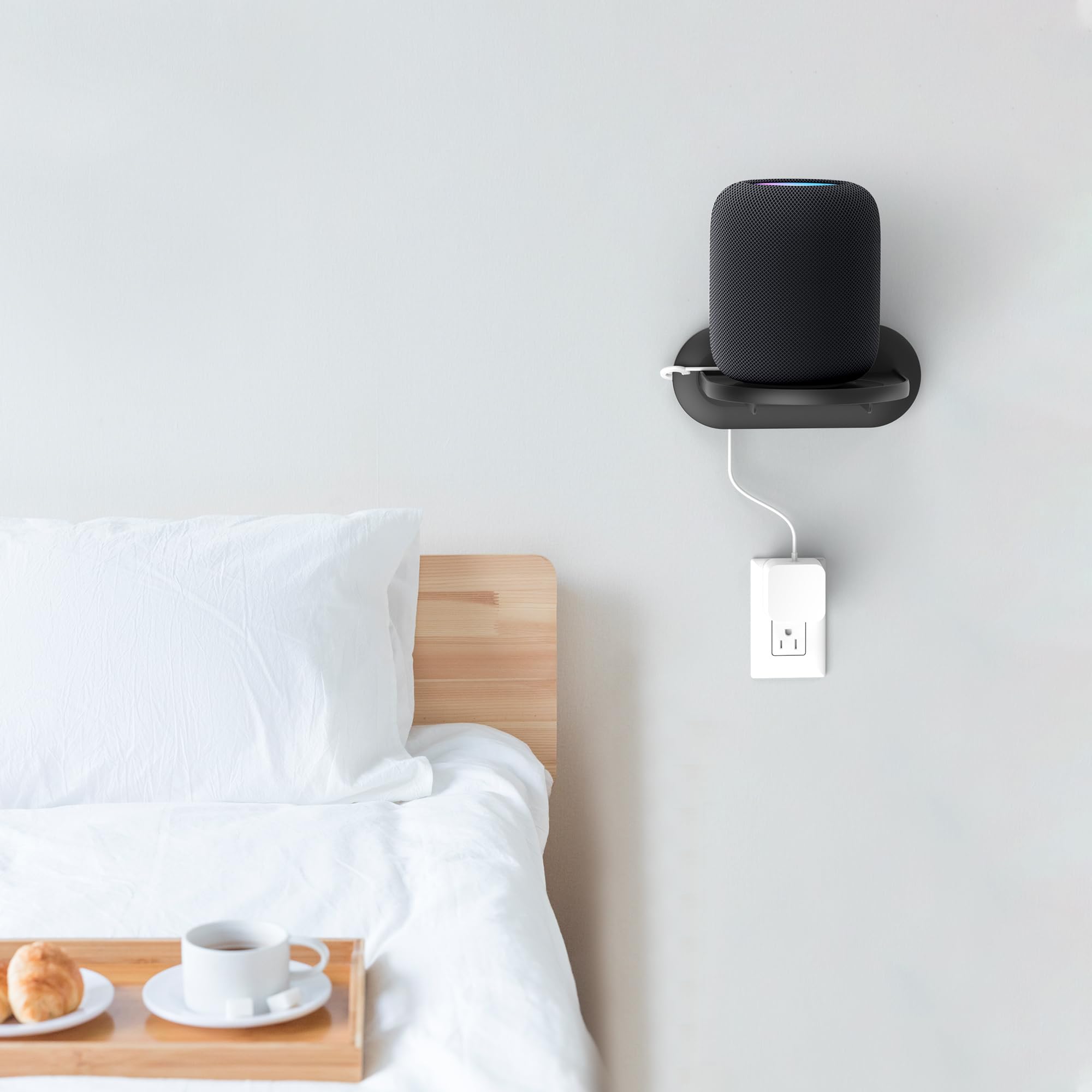 PlusAcc Supporto da parete per HomePod & Show 10 – Supporto universale per la maggior parte degli altoparlanti (nero)