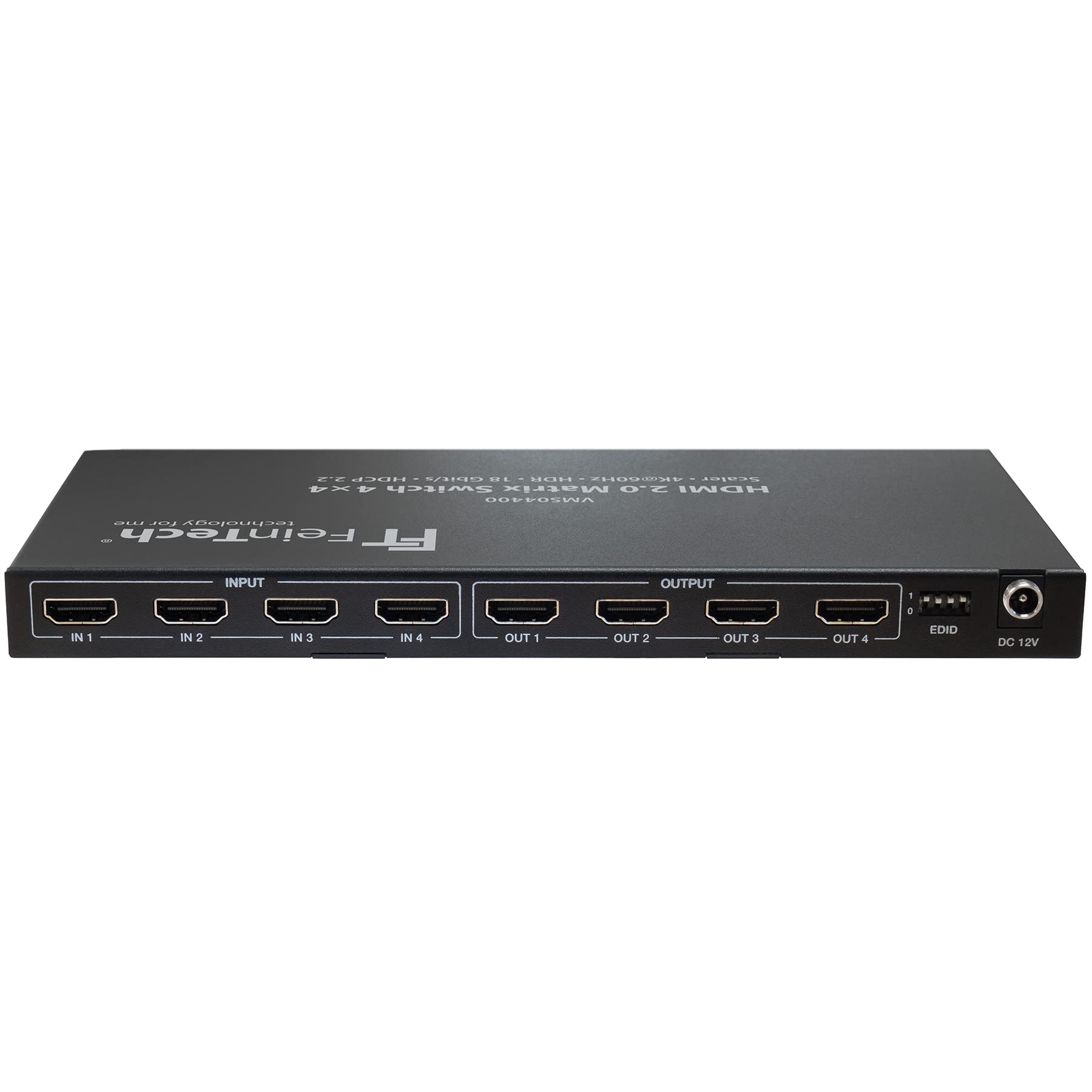 FeinTech VMS04400 HDMI 2.0 Matrix Switch 4x4 mit Scaler 4 in/Out 4K 60Hz Ultra-HD 18Gbps