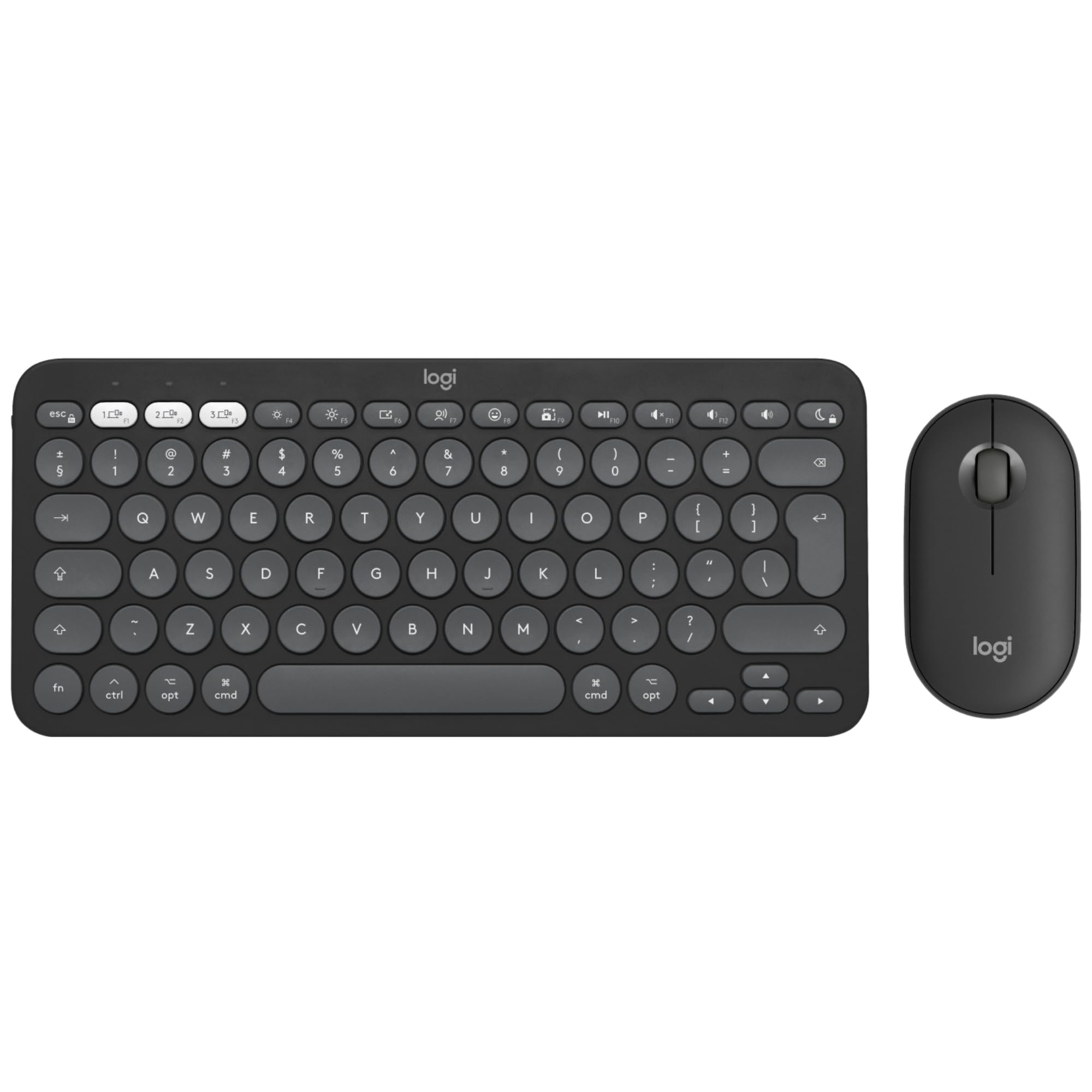 Logitech Pebble 2 Combo for Mac, Disposición QWERTY US Internacional, Grafito