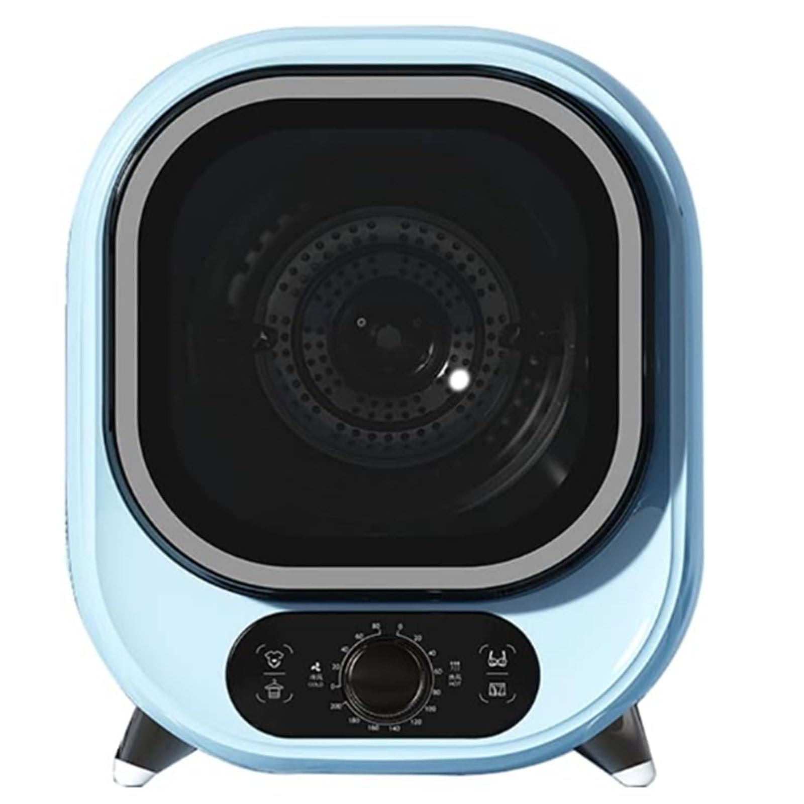 Secadora pequeña, secadora de escritorio portátil eléctrica, sondas de control de temperatura duales, capacidad de 0,8 kg, adecuada para apartamentos, dormitorios, vehículos recreativos,Blue