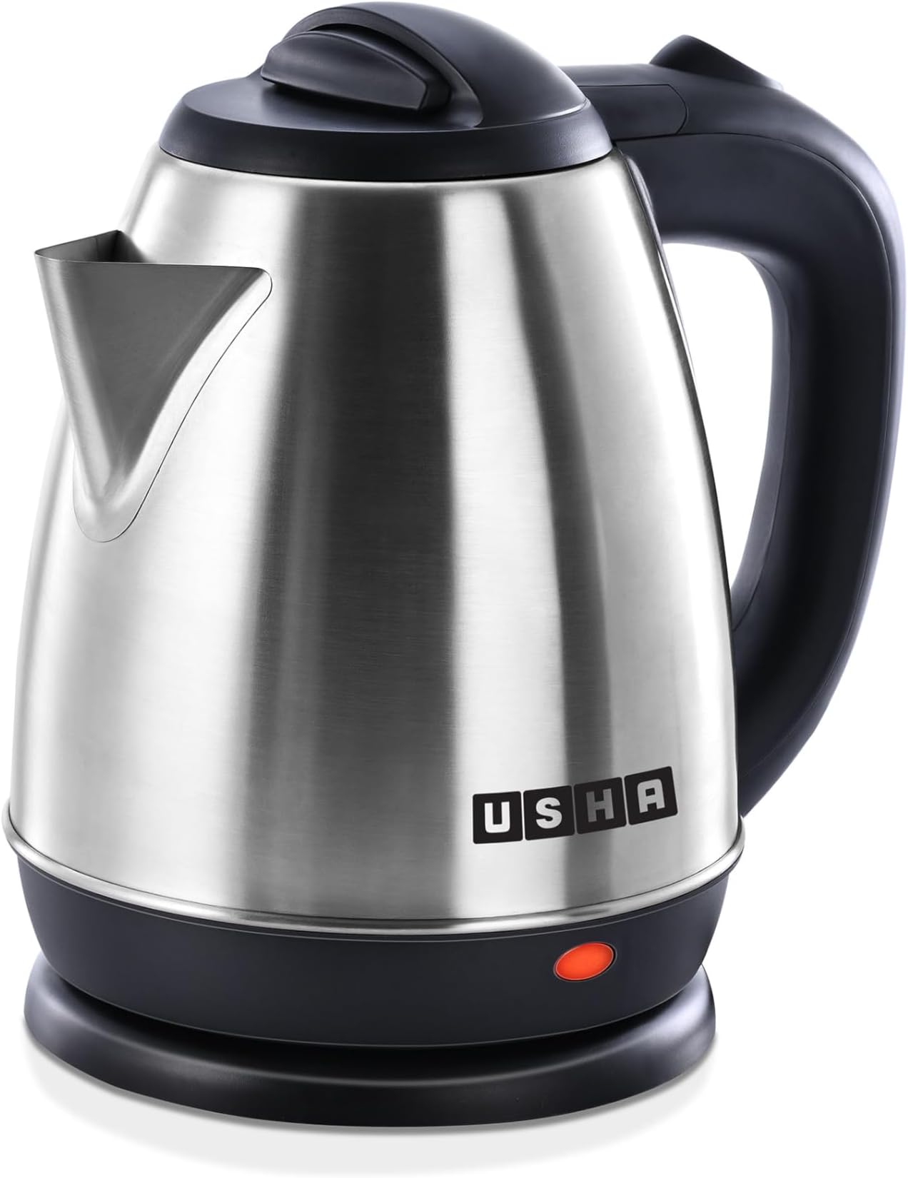 Usha Electric Kettle 1200 Watts | 1.5 Litres| Cool touch handle | Wider Mouth | Food-grade stainless steel | Safety with auto cut-off function (Silver & Black)