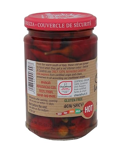 Miniatura 3 de Delizie Di Calabria Pimientos largos enteros de Calabria en aceite, chiles calientes italianos empapados en vinagre de vino blanco y aceite de