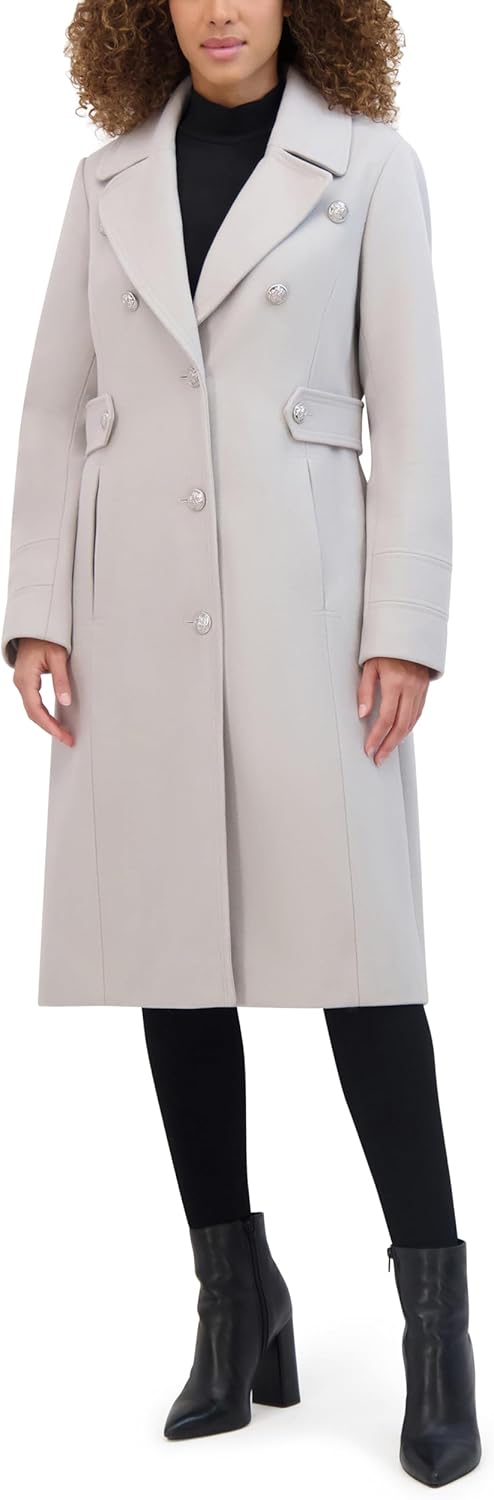 Kenneth Cole Women's Military Wool Blend Overcoat