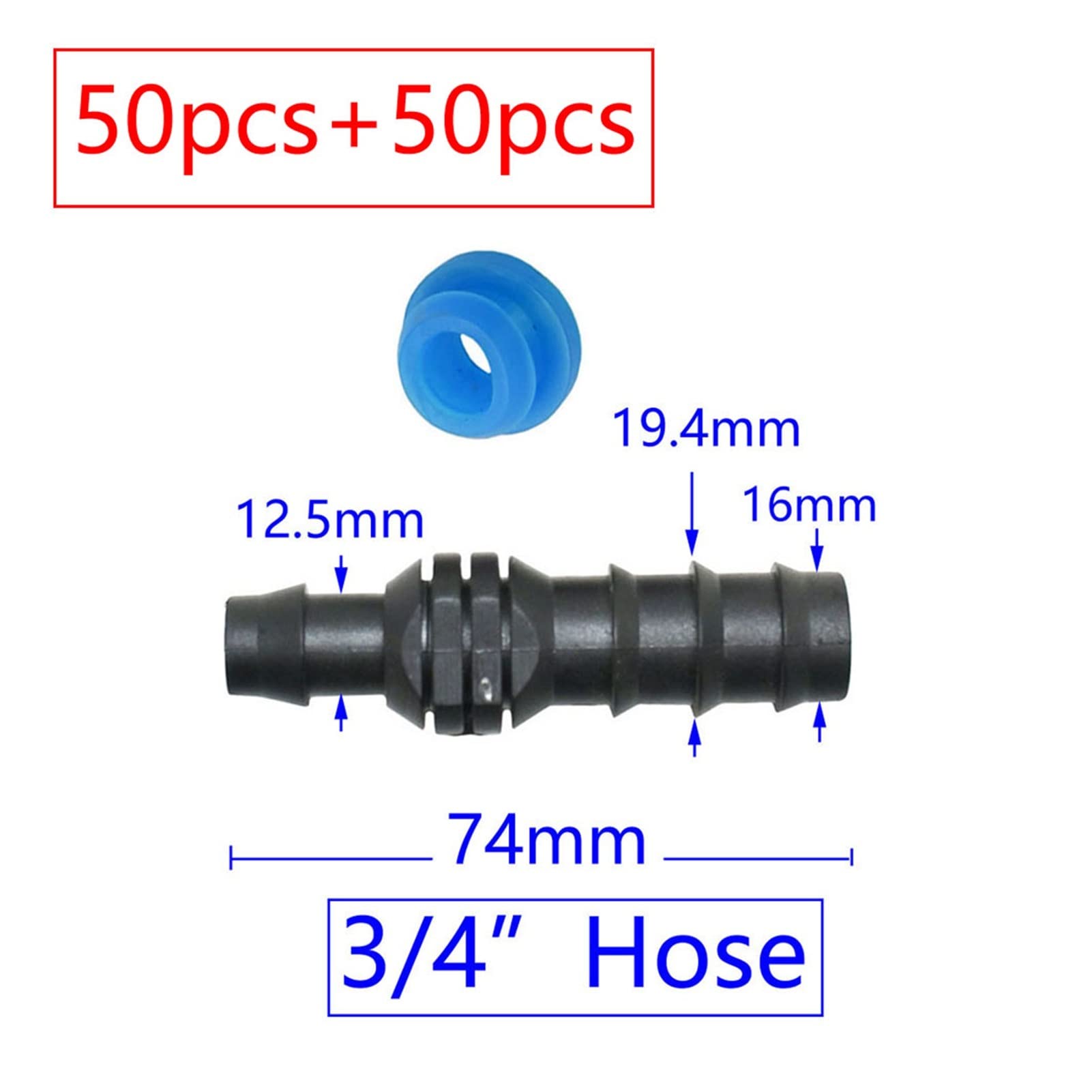Adaptador de manguera de plomería de jardín 12 mm a 1/2 3/4 Conector de la manguera del conector de la manguera Garden con el conector de agua del anillo de sellado 16 mm 20 mm Agua del tubo de agua a