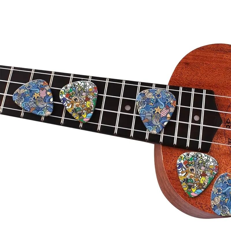 Malowane 20/50/100 szt. celuloidowe niebieskie kostki gitarowe akustyczne elektryczne do basu klasyczne ukulele gitarowe plektrony