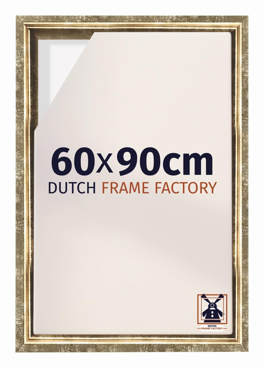 Dutch Frame Factory - Schattenfugenrahmen 60x90 - Gold Antique - Rahmen für Leinwand Bilder auf Keilrahmen - MDF - Lausanne