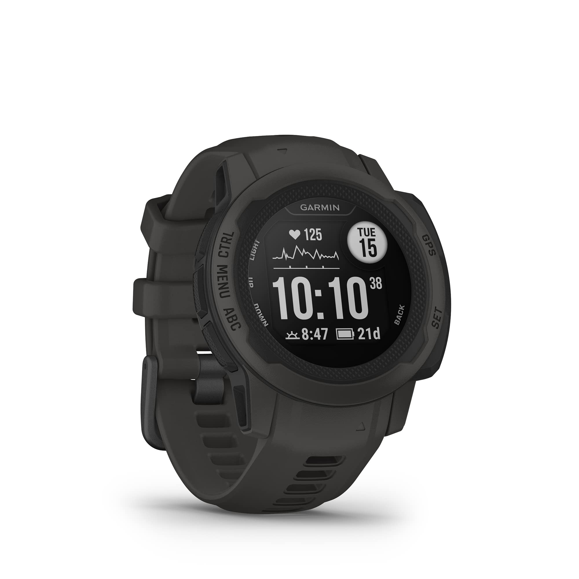 Garmin [Renewed Instinct 2S GPS 40mm Smartwatch, Smaller Rugged watch, Built-in Sports Apps & Health Monitoring, Ultratough Design Features, up to 28 days Battery Life,Graphite (Renewed)