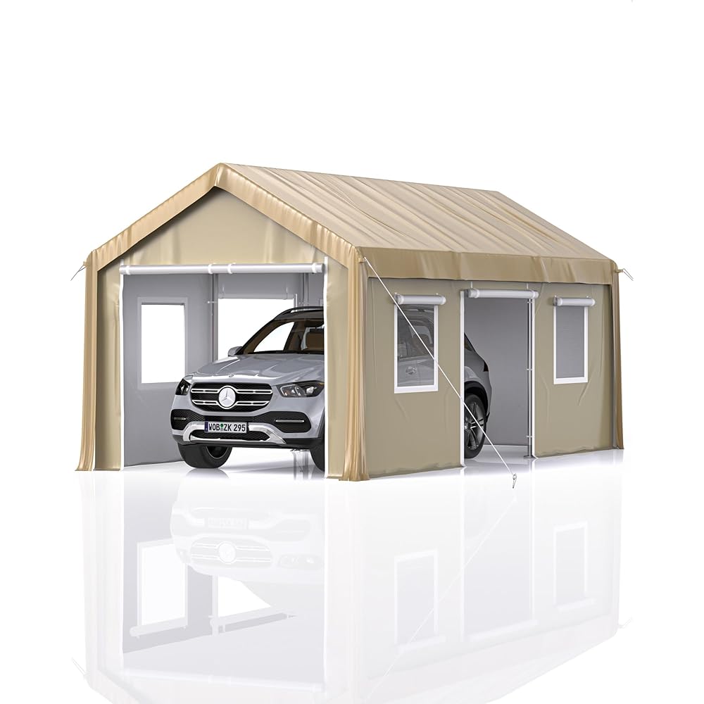 39/mo Finance 10 x 20 ft Carport Heavy Duty, Portable Garage with 4