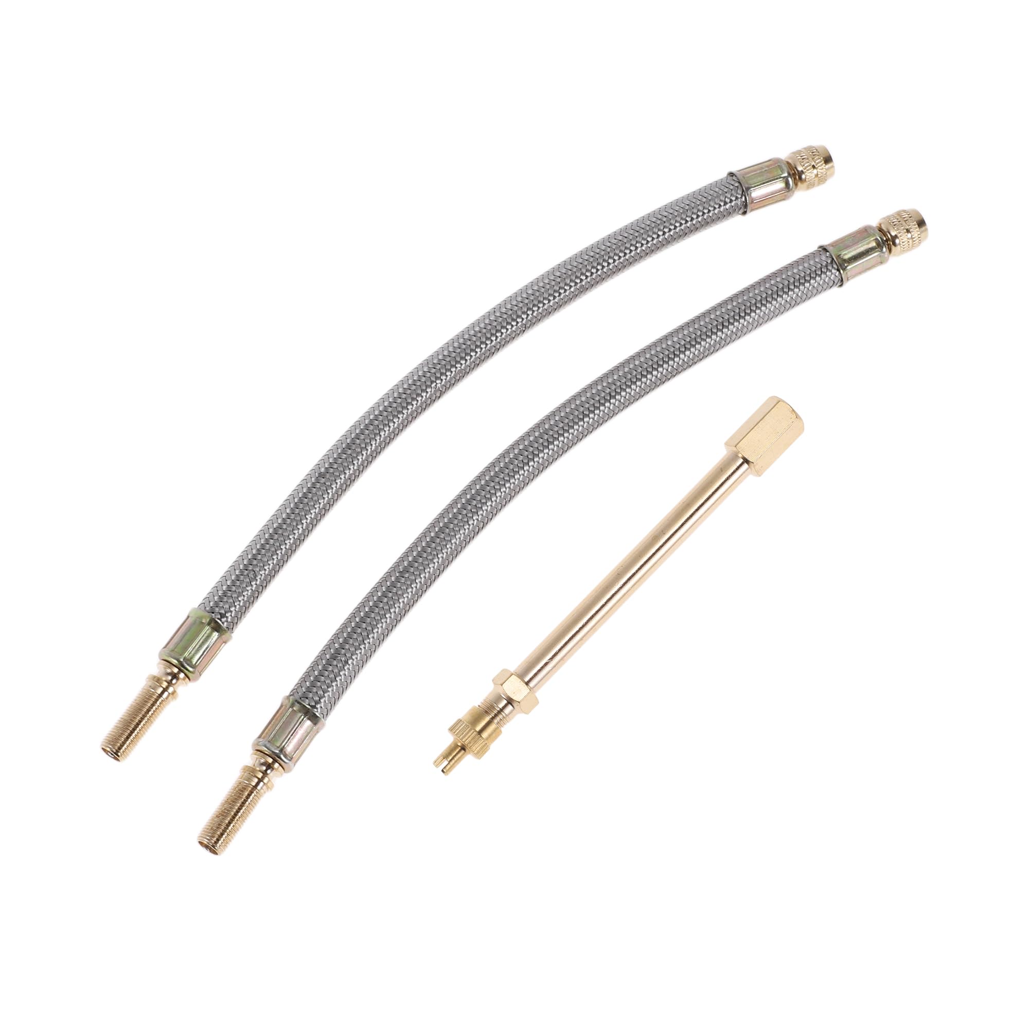 Partuto 1Set 180 Dergee Copper Tire Valve Extension with Universal Stainless Steel 250mm Tyre Valve Stem Extender for Car Motorcycle RV Truck Bike