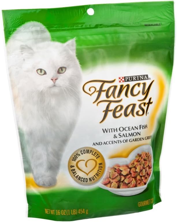Fancy Feast Purina with Ocean Fish & Salmon and Accents of Garden Greens Dry Cat Food, 16 OZ