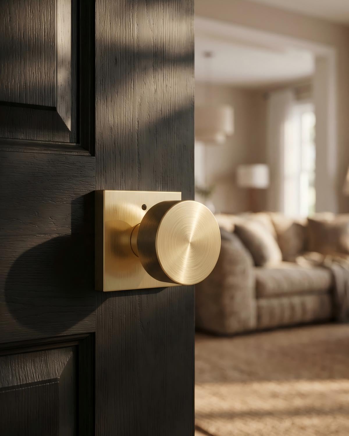 Gold Door Knobs - 6 Pack Zinc Alloy -3