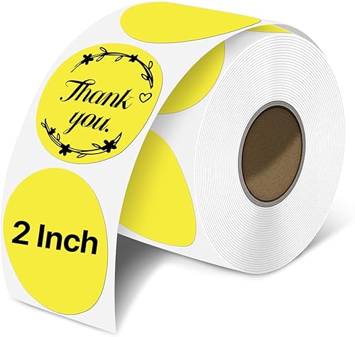 iEager Etiquetas adhesivas térmicas circulares de 2 pulgadas, etiquetas térmicas directas redondas autoadhesivas, calcomanías térmicas en rollo