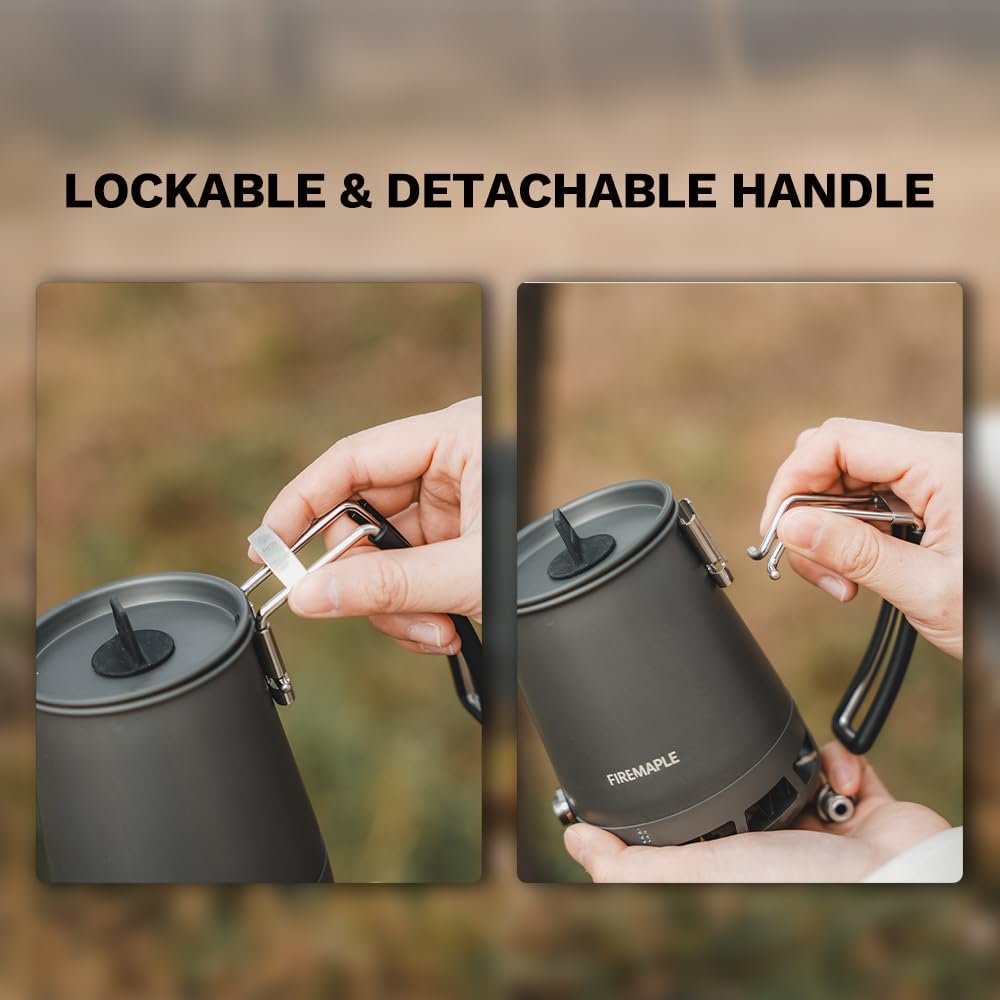 Fire-Maple Petrel Bouilloire Pour-Over 350 ml Ultra-Légère en Aluminium, Chauffe Rapide, Amovible et Compacte, Bec Verseur Précis pour Café Filtre, Idéale pour le Camping et l’Outdoor