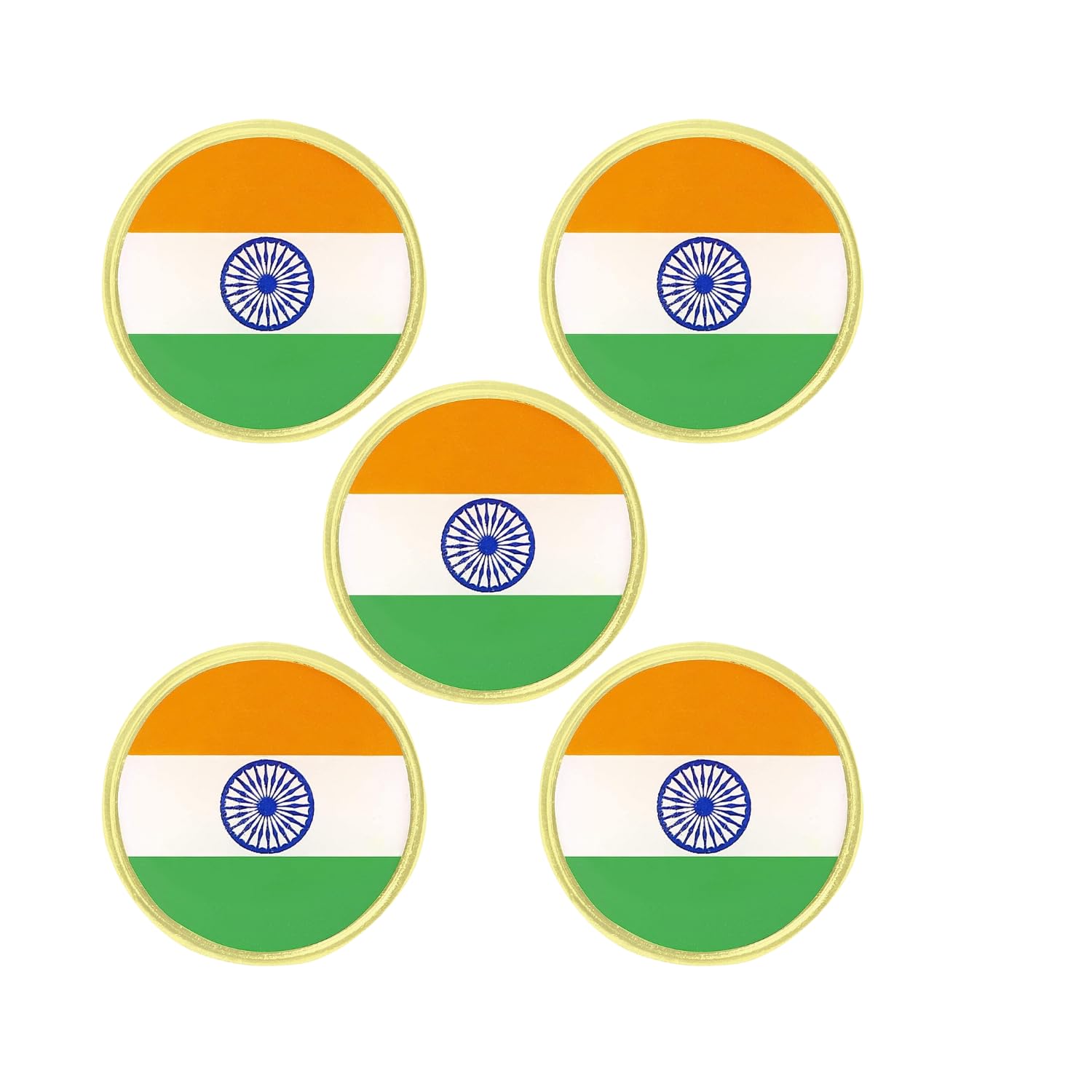 CZARDONICIndian Nationa Flag Tiranga/Tricolor Non-Precious Gold-Plated Metal Round Badge/Brooch | For Independence Day, Republic Day, Govt.Function | Connector Hook | For Shirt, T-shirt, Coat and