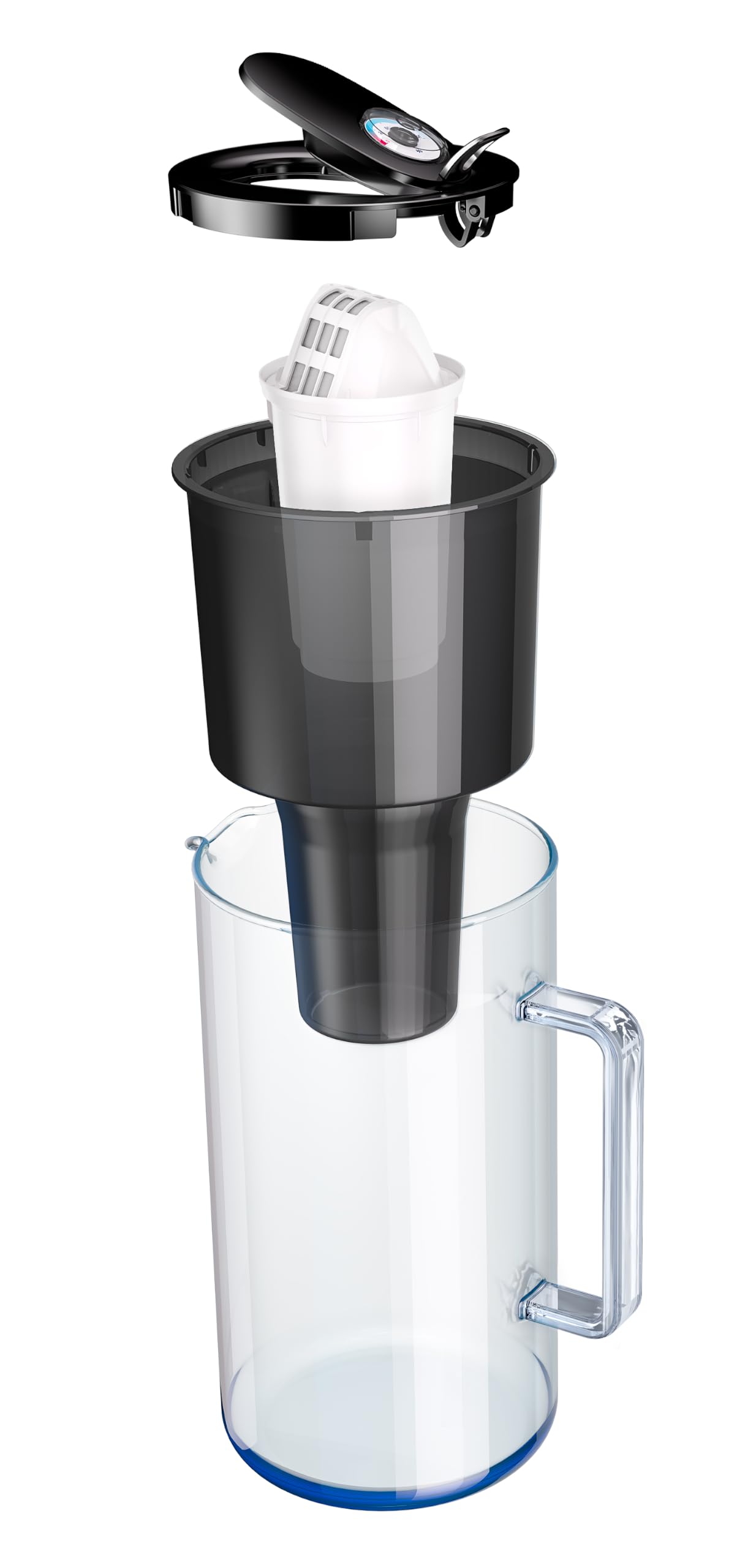AQUAPHOR Nord Caraffa Filtrante in Vetro 2,5 L con Filtro A5 da 350 L