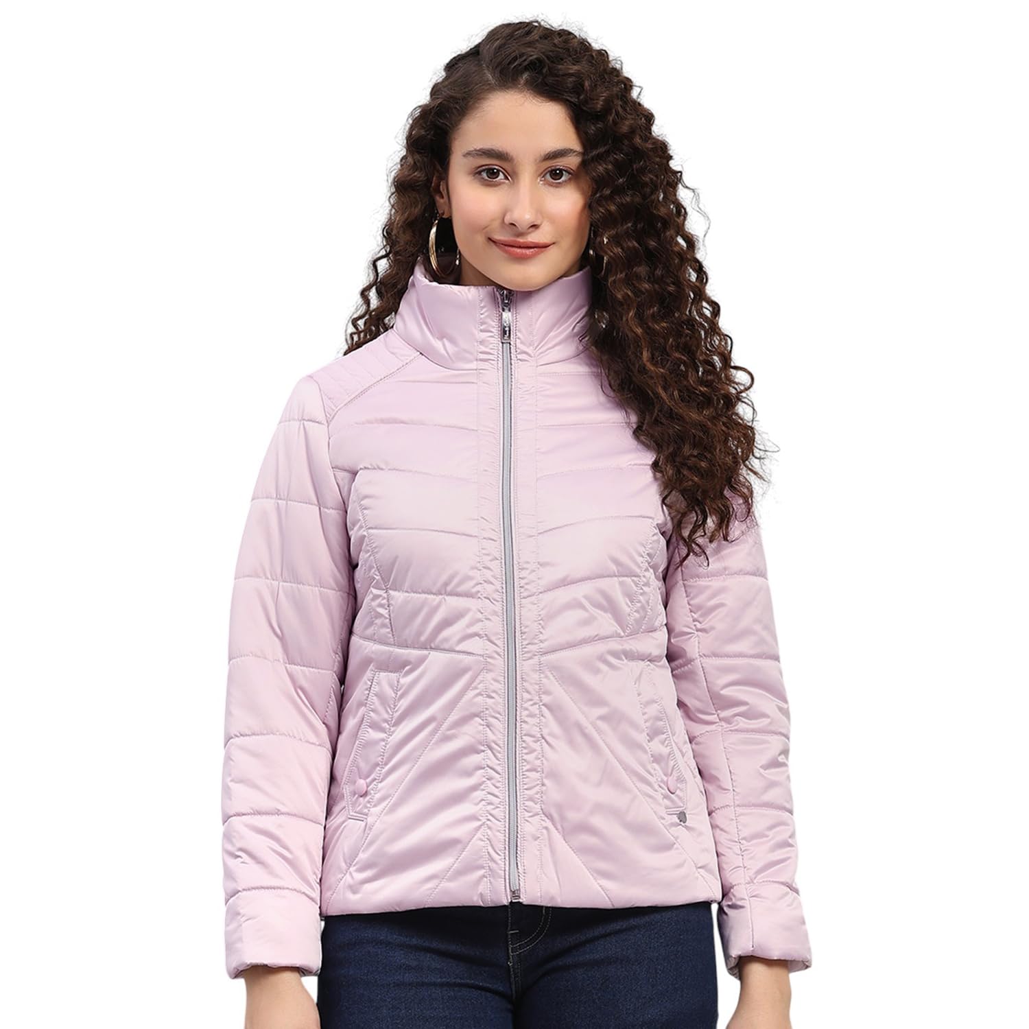 Womens Regular Fit Solid Zipper Full Sleeve Winter Jacket | Inbuilt Earphone In jacket | Stylish Zipper Jacket | Casual Winter Wear For Women's (Pack Of 1)
