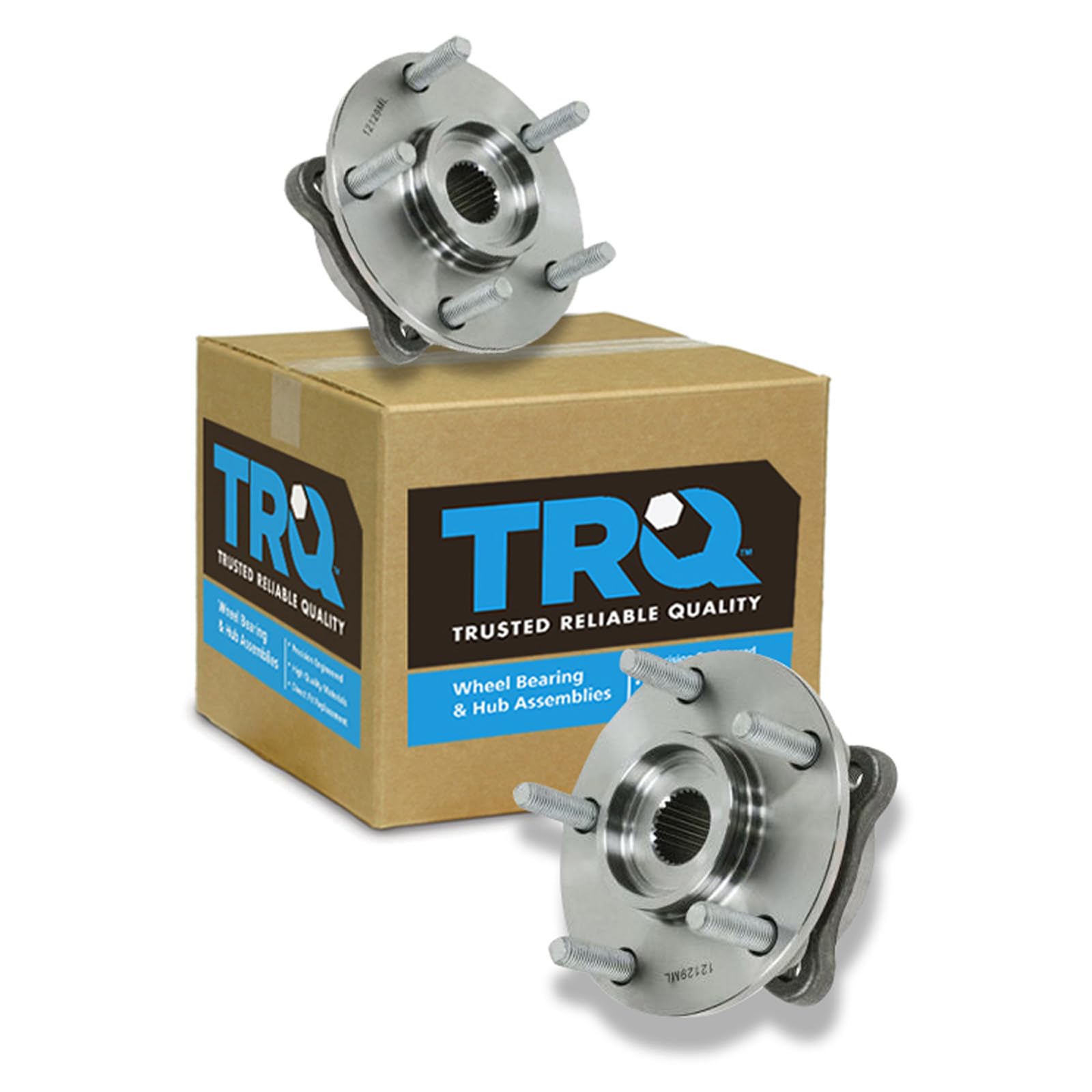 TRQ Front Wheel Bearing and Hub Assembly Set 2 Piece